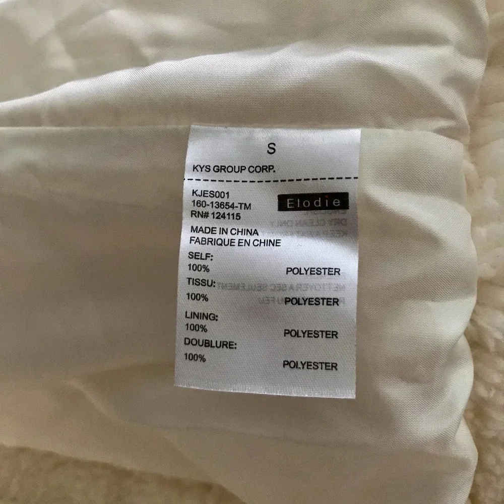 Elodie NWT Faux Shearling Spread Collar Jacket Girls Various